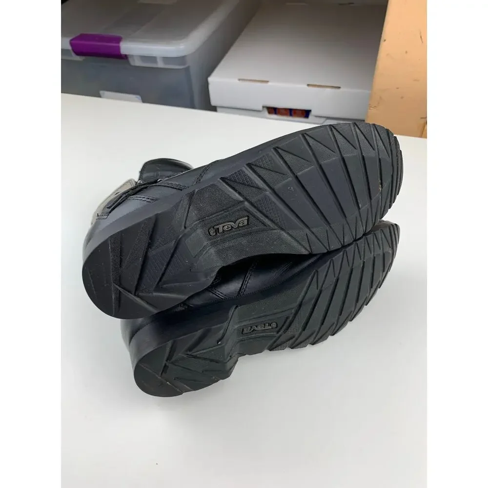 Teva De La Vina Boots Black Leather Waterproof Ankle Zipper Women's 7.5